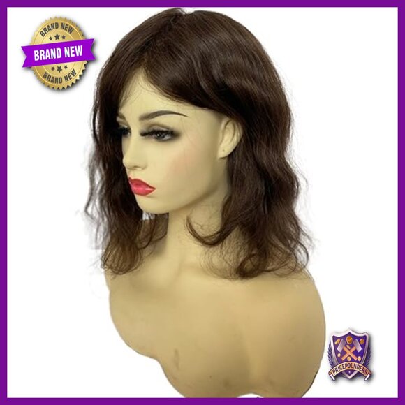 12 Inch Human Hair Topper Medium Density Full PU Base Hairpiece main image 2